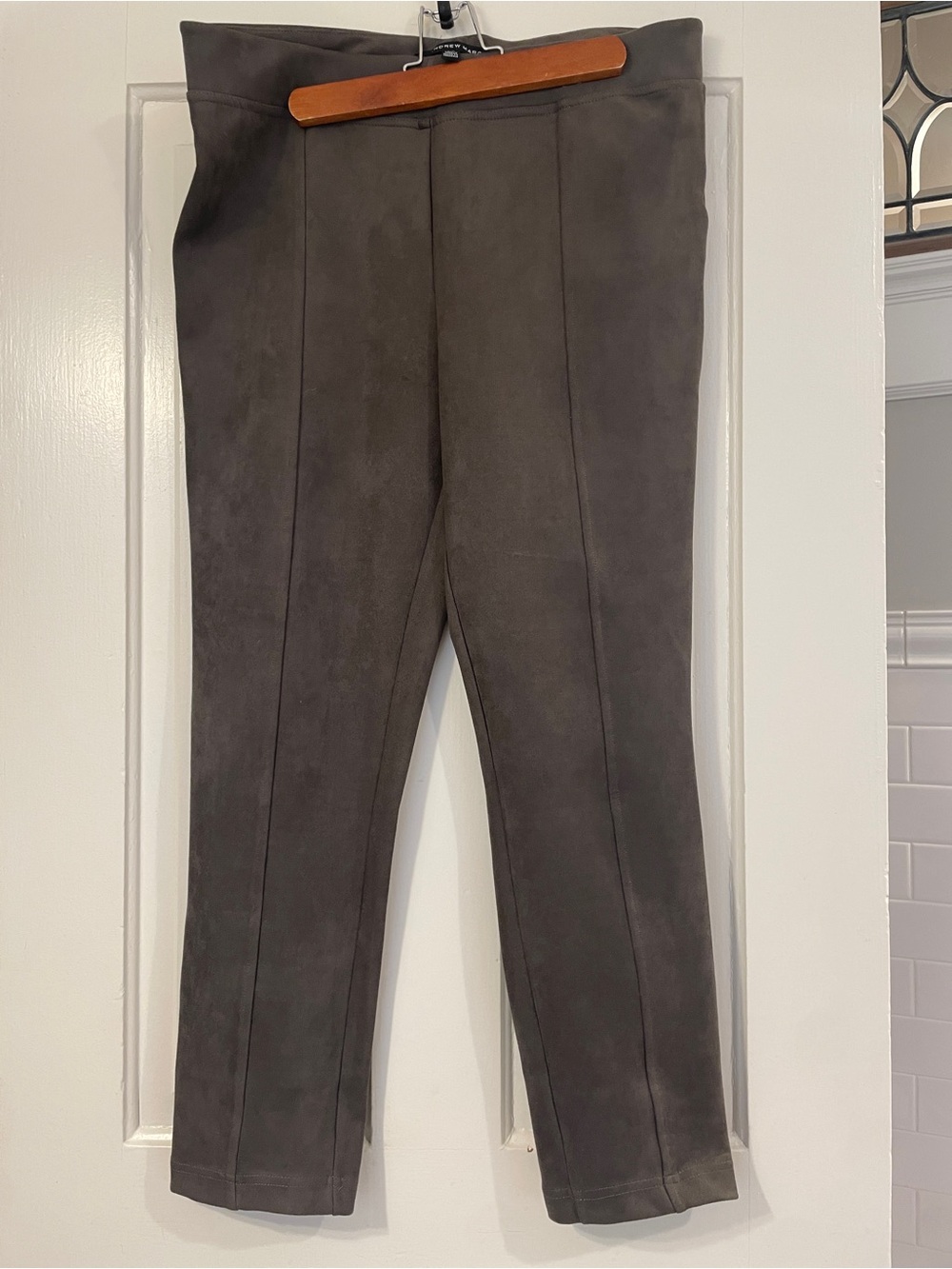 Andrew Marc Brown Suede-Look Pull-On Pants